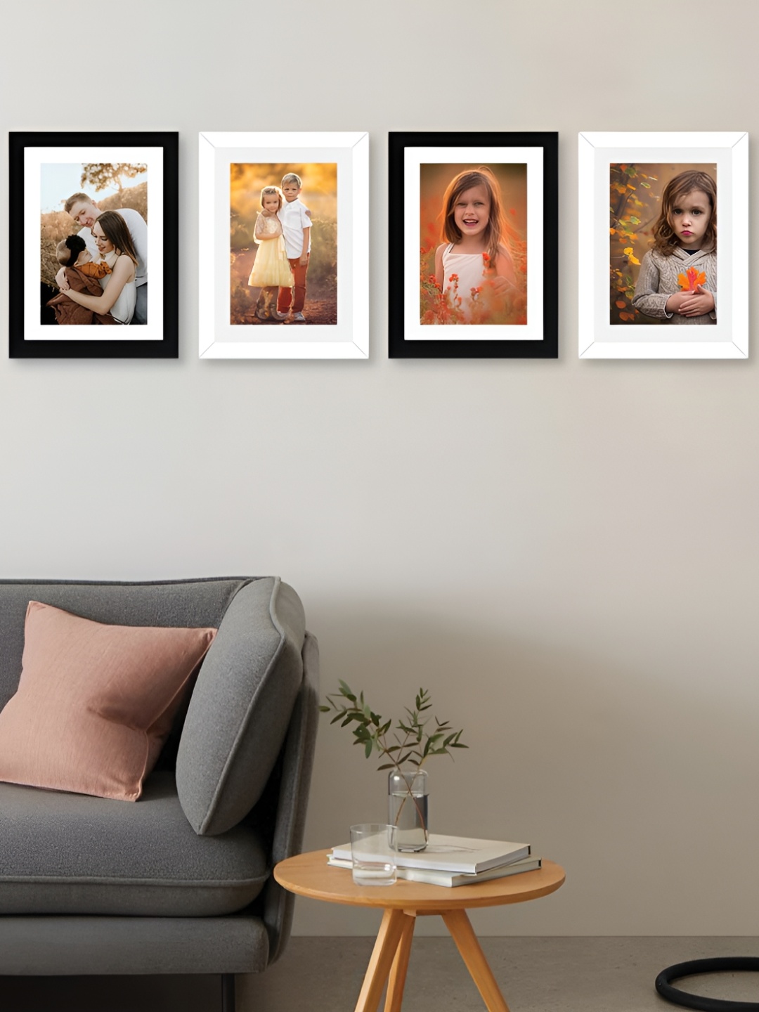 

Stuthi Arts Black 4 Pieces Wood Wall Photo Frames
