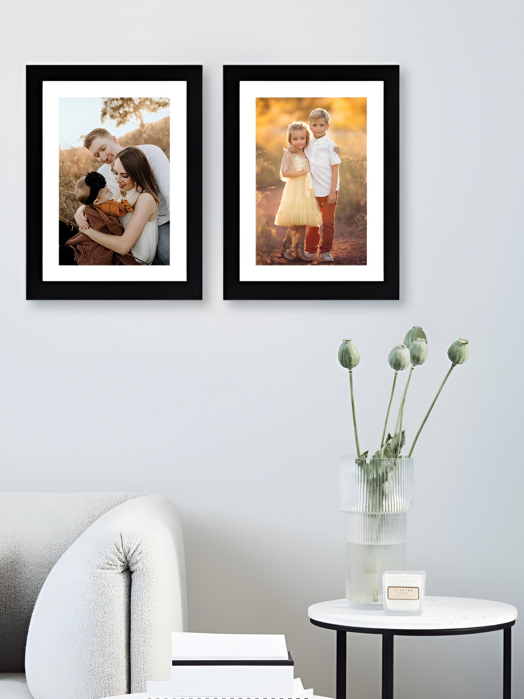 

Stuthi Arts Black 2 Pieces Wood Wall Photo Frames