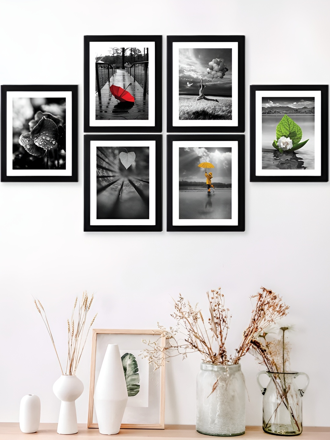 

Stuthi Arts Black 6 Pieces Wood Wall Photo Frames
