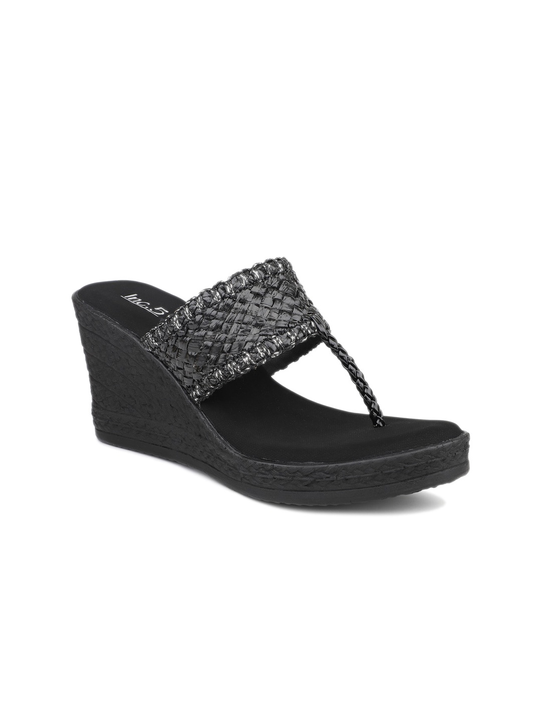 

Inc 5 Textured Wedge Heels, Black