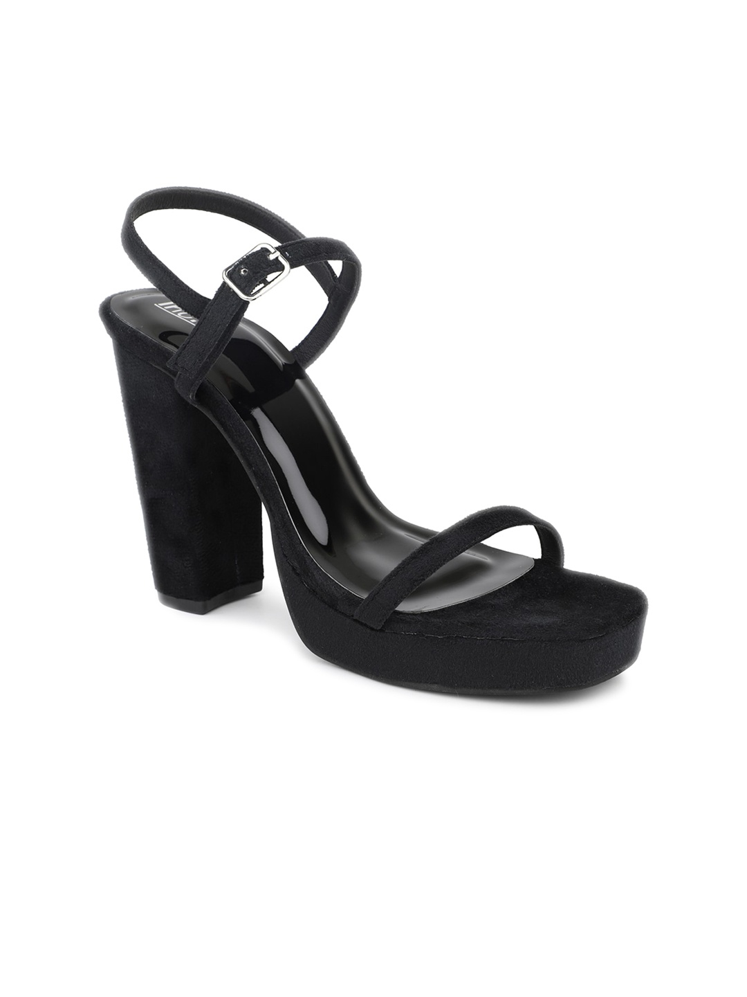 

Inc 5 Open Toe Velvet Platform Heels, Black