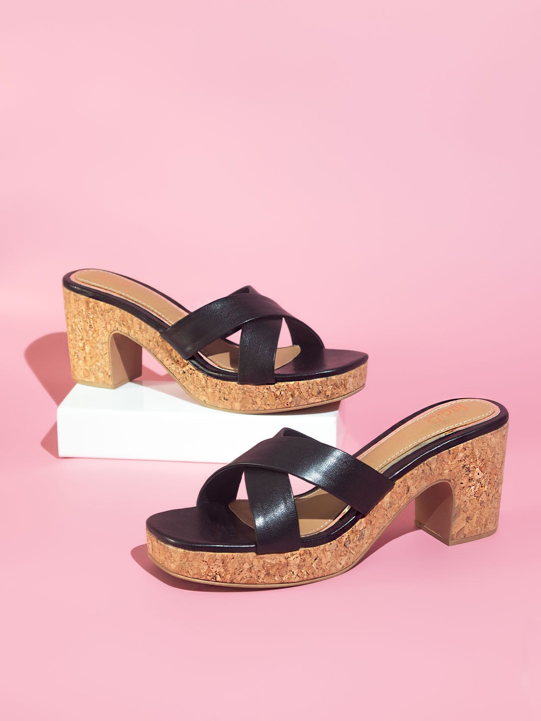 

Inc 5 Open Toe Block Heels, Black