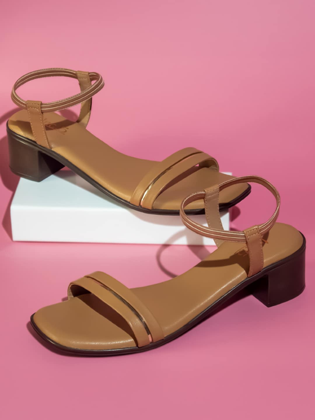 

Inc 5 Open Toe Block Heels, Beige