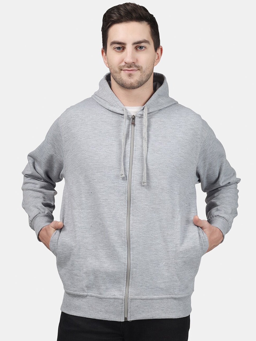 

Greylongg Hooded Fleece Sweatshirt, Grey melange