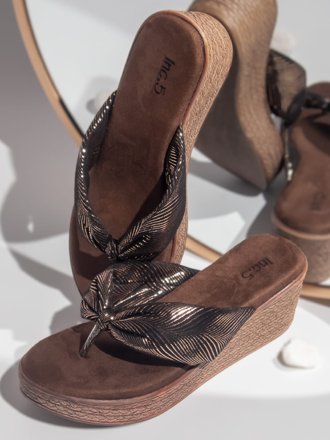 

Inc 5 Embellished Party Wedge Heels, Gold