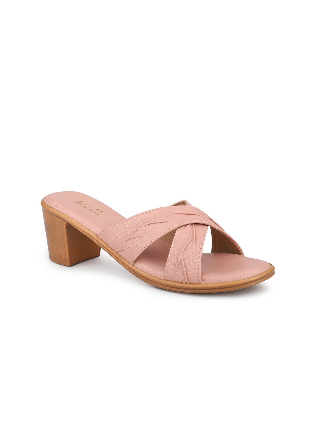 

Inc 5 Open Toe Block Heels, Peach
