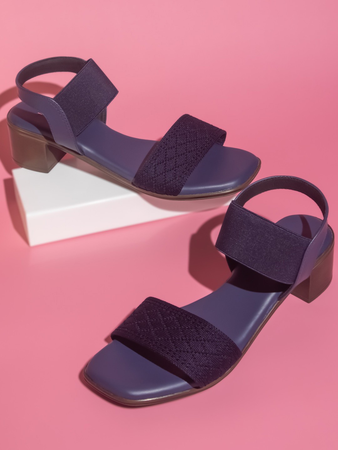 

Inc 5 Textured Work Block Heels, Navy blue