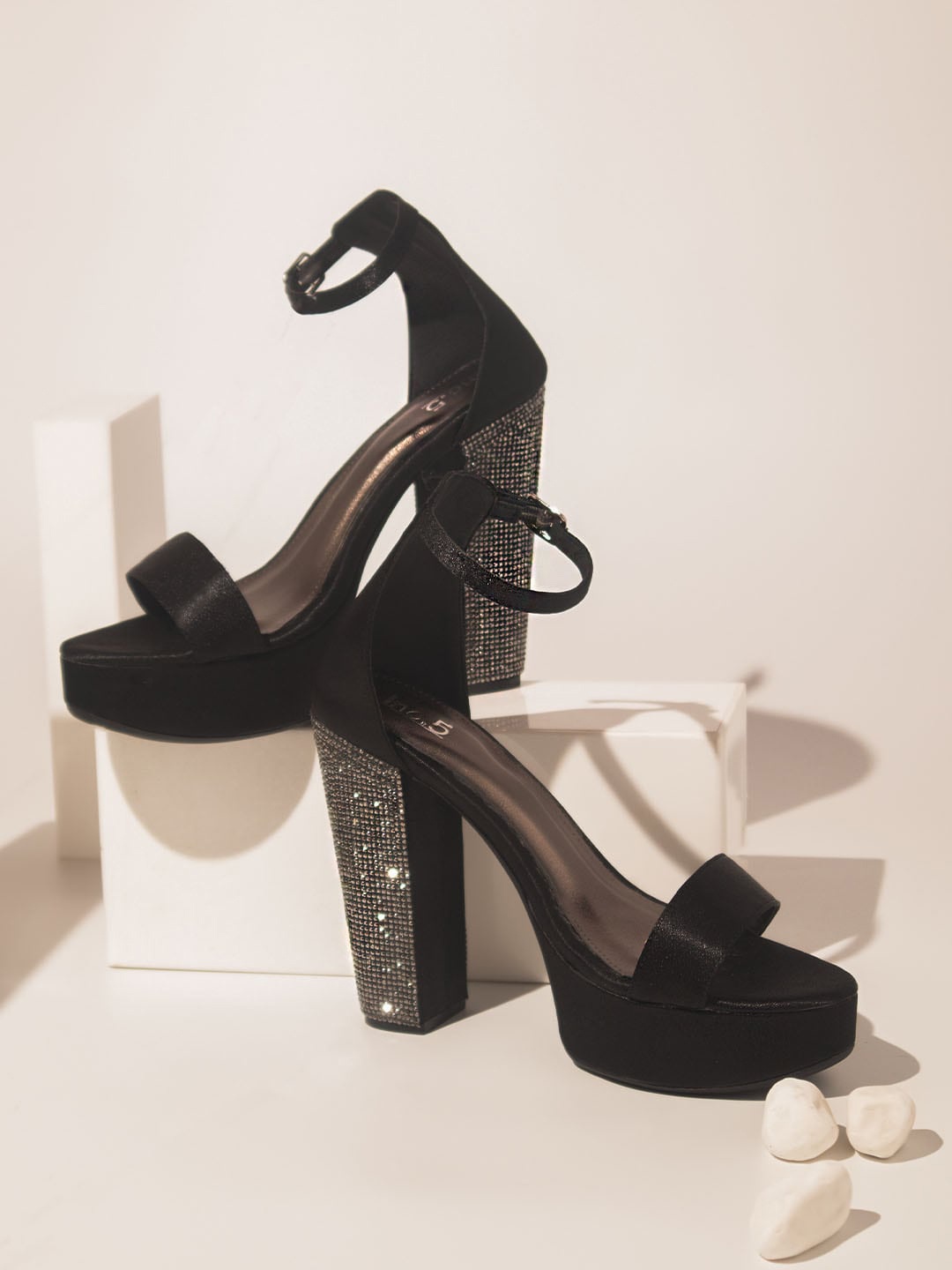 

Inc 5 Embellished Platform Heels, Black
