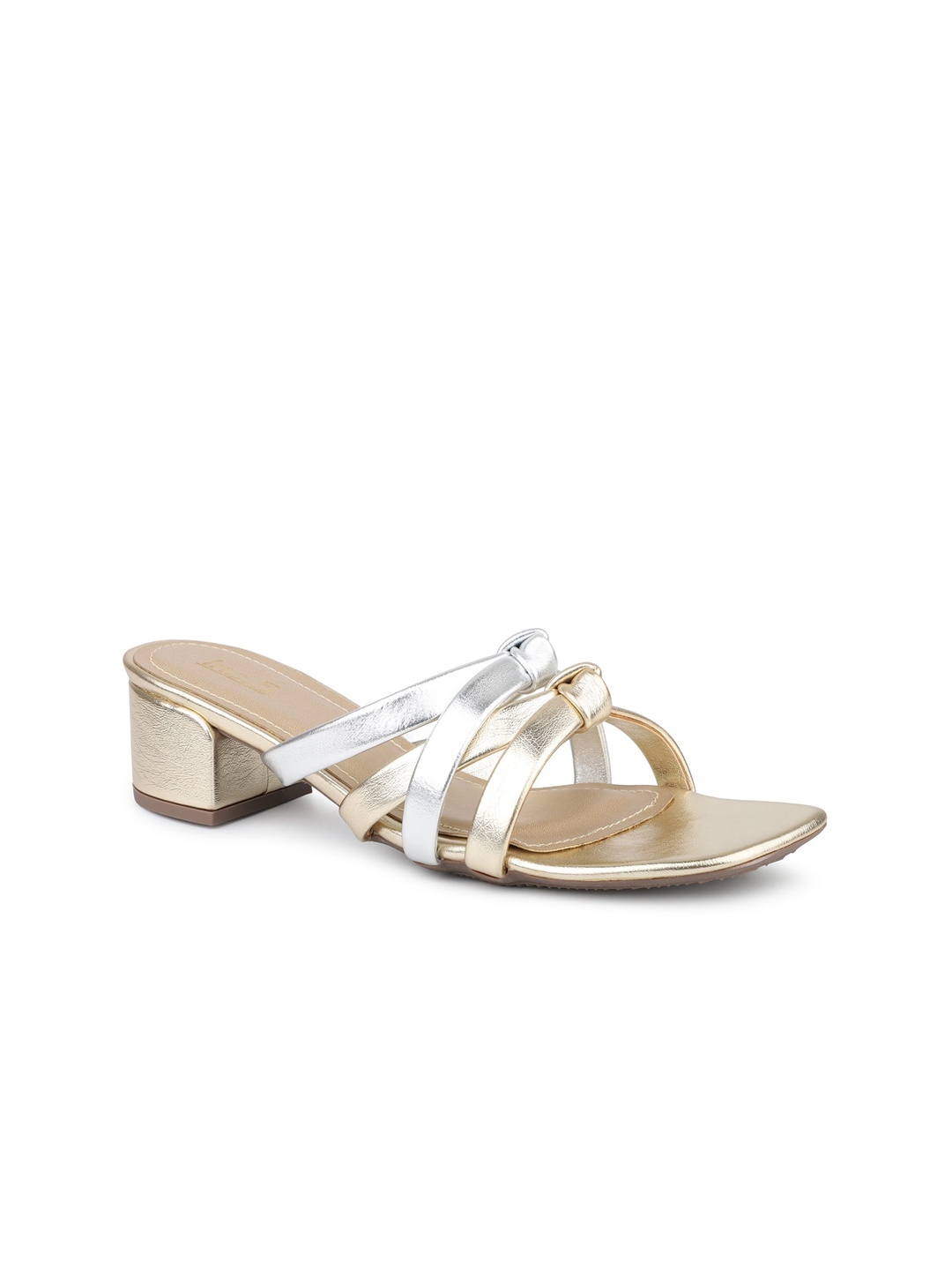 

Inc 5 Textured Party Block Heels, Gold
