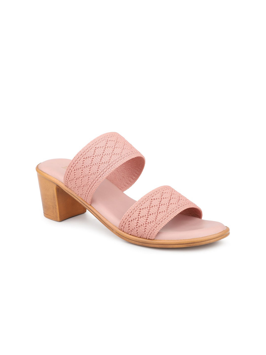 

Inc 5 Textured Open Toe Block Heels, Peach