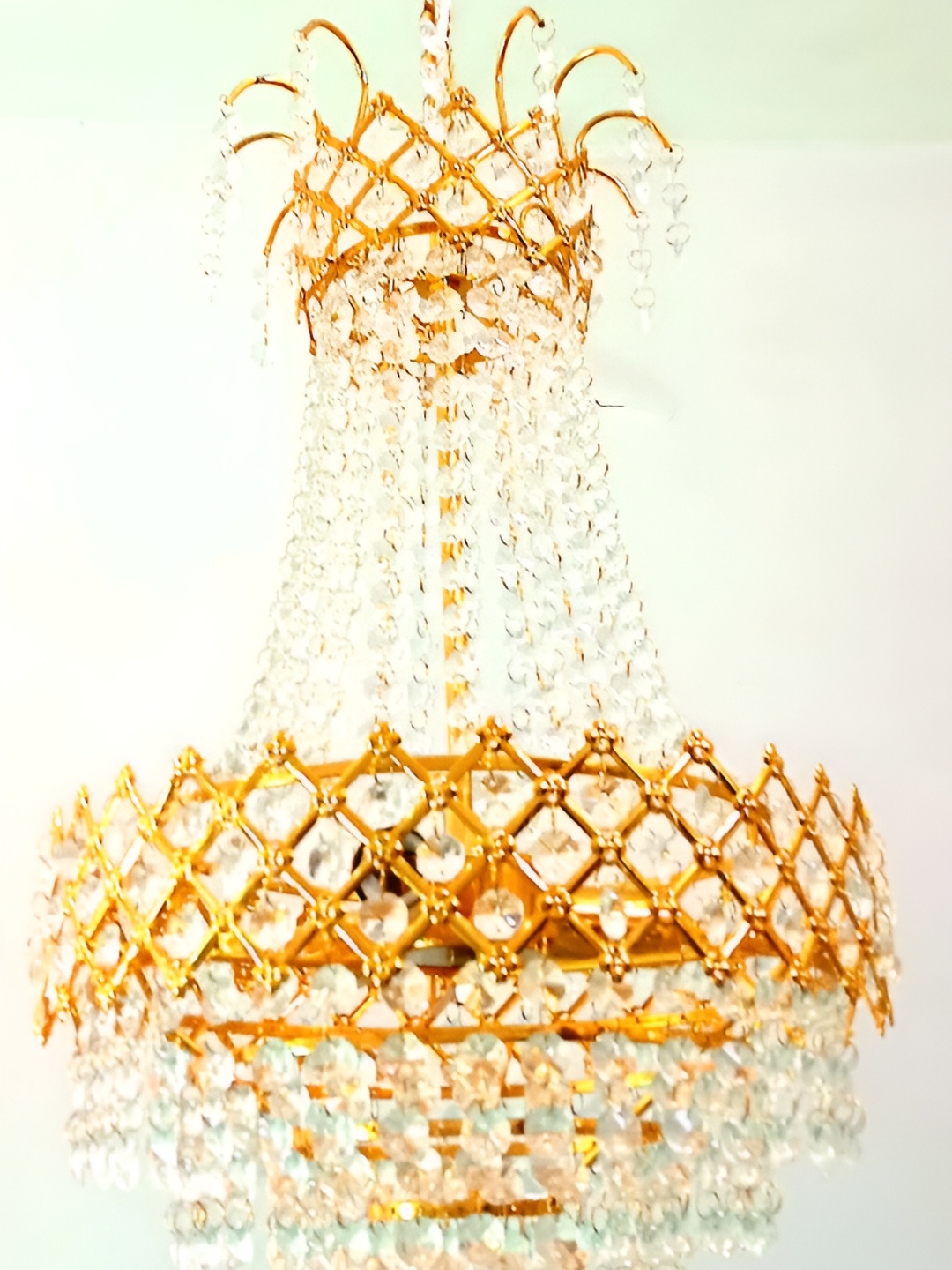 

SHRI MAHAL ANTIQUES Gold-Toned Textured Contemporary Ceiling Lamp