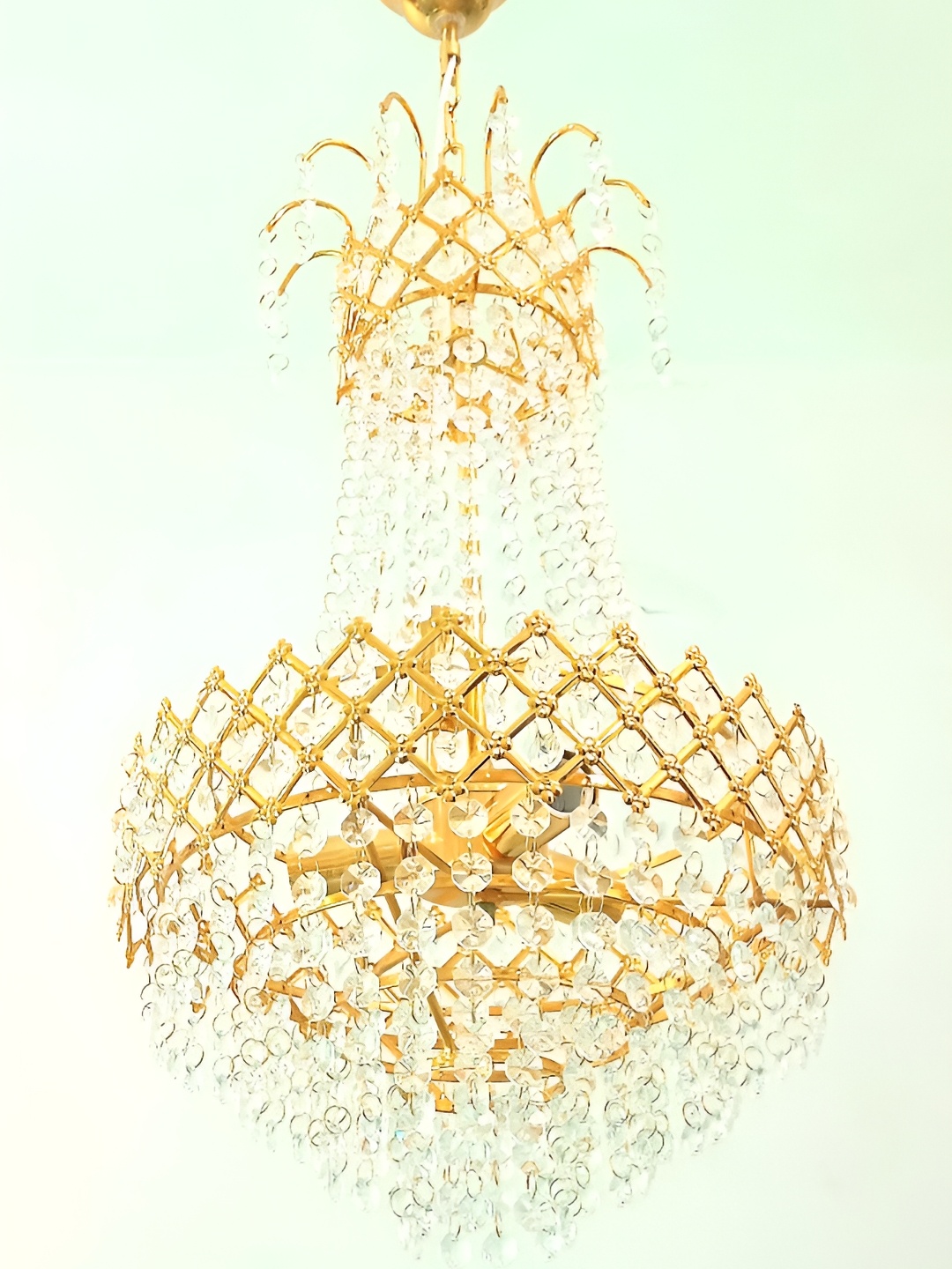 

SHRI MAHAL ANTIQUES Gold-Toned Textured Contemporary Ceiling Lamp