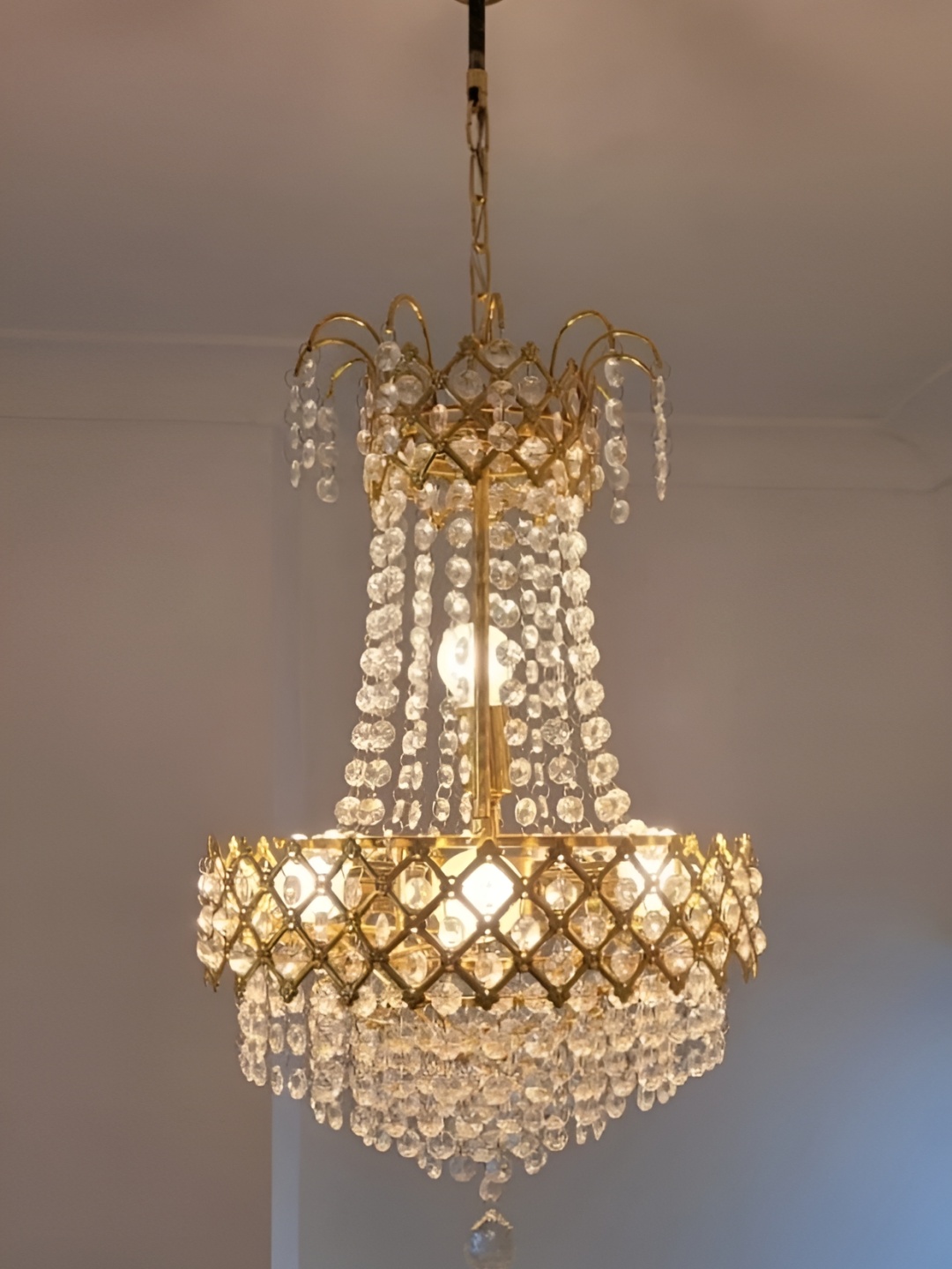 

SHRI MAHAL ANTIQUES Gold-Toned Textured Contemporary Ceiling Lamp