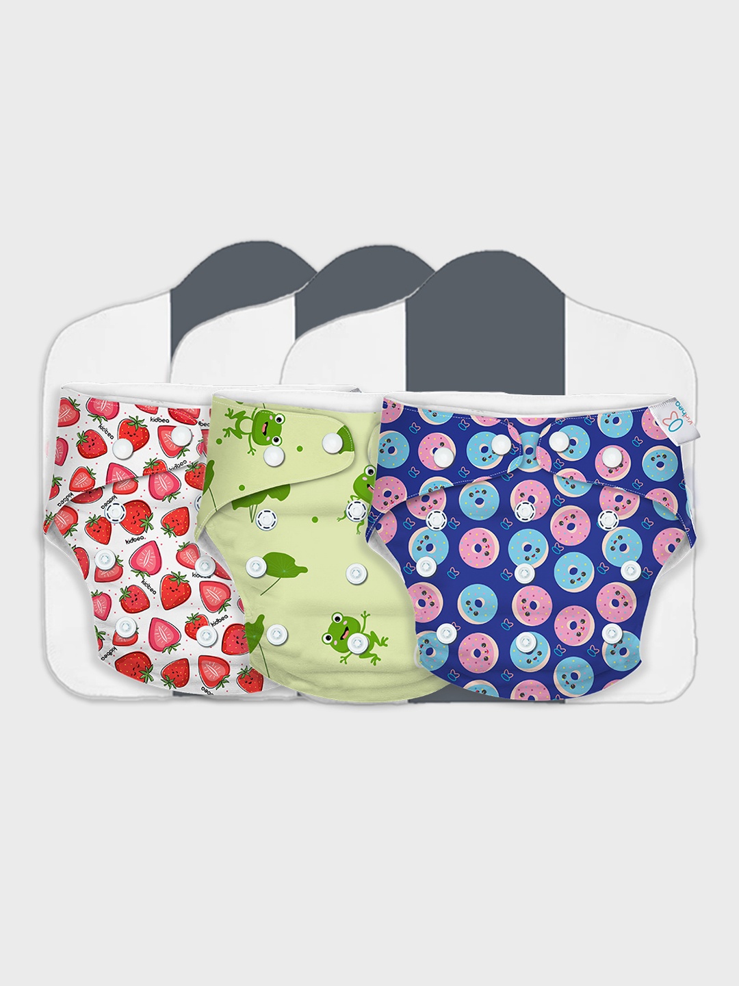 

Kidbea Premium 3-Pcs Quick Dry Ultra Thin Pad Cloth Diapers, White
