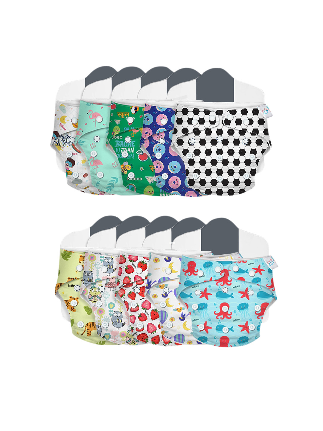 

Kidbea 10-Pcs Quick Dry Ultra Thin Pad Cloth Diapers, Green