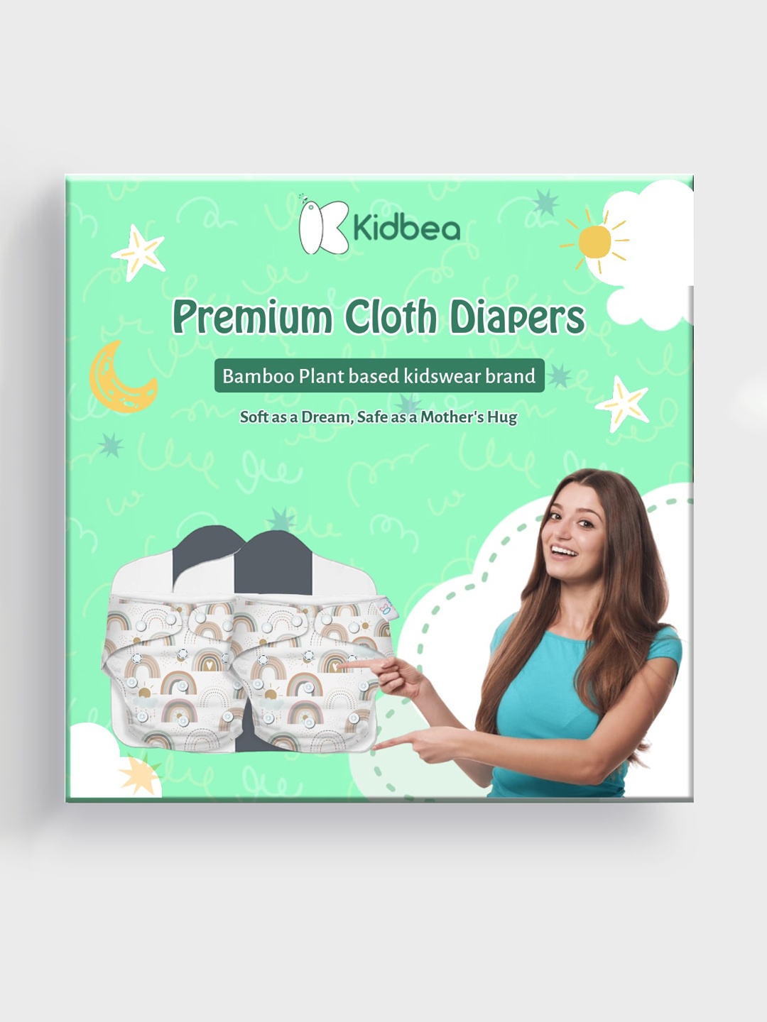 

Kidbea Premium 2-Pcs Quick Dry Ultra Thin Pad Cloth Diapers, White