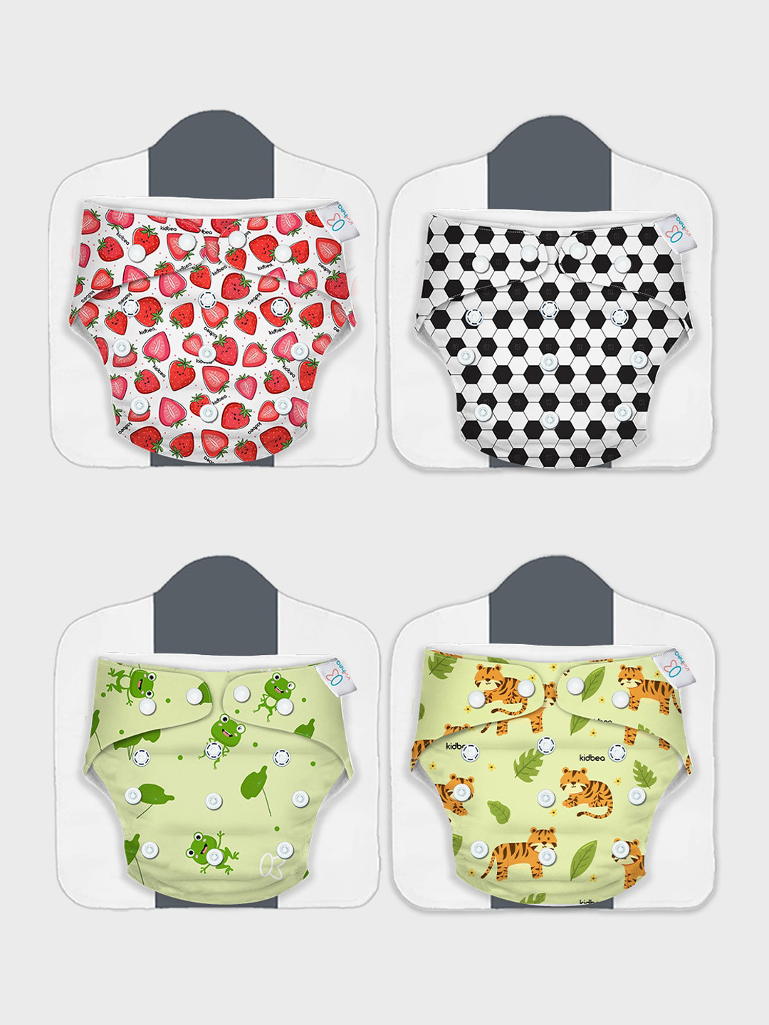 

Kidbea Premium 4-Pcs Quick Dry Ultra Thin Pad Cloth Diapers, White