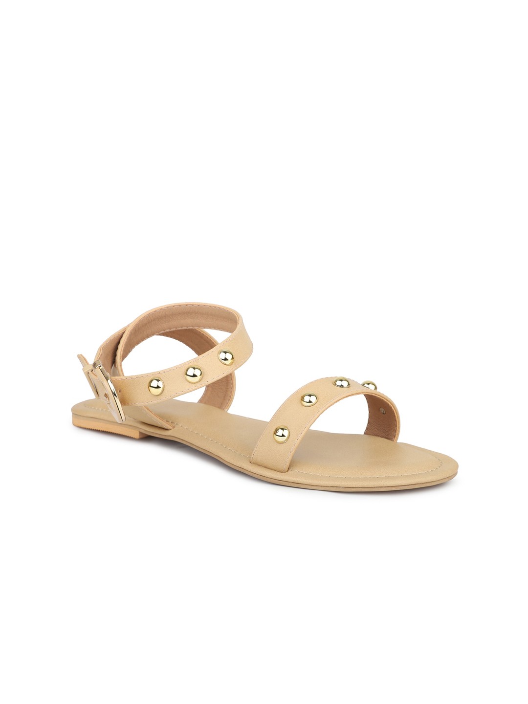 

Inc 5 Embellished Open Toe Flats With Backstrap, Beige