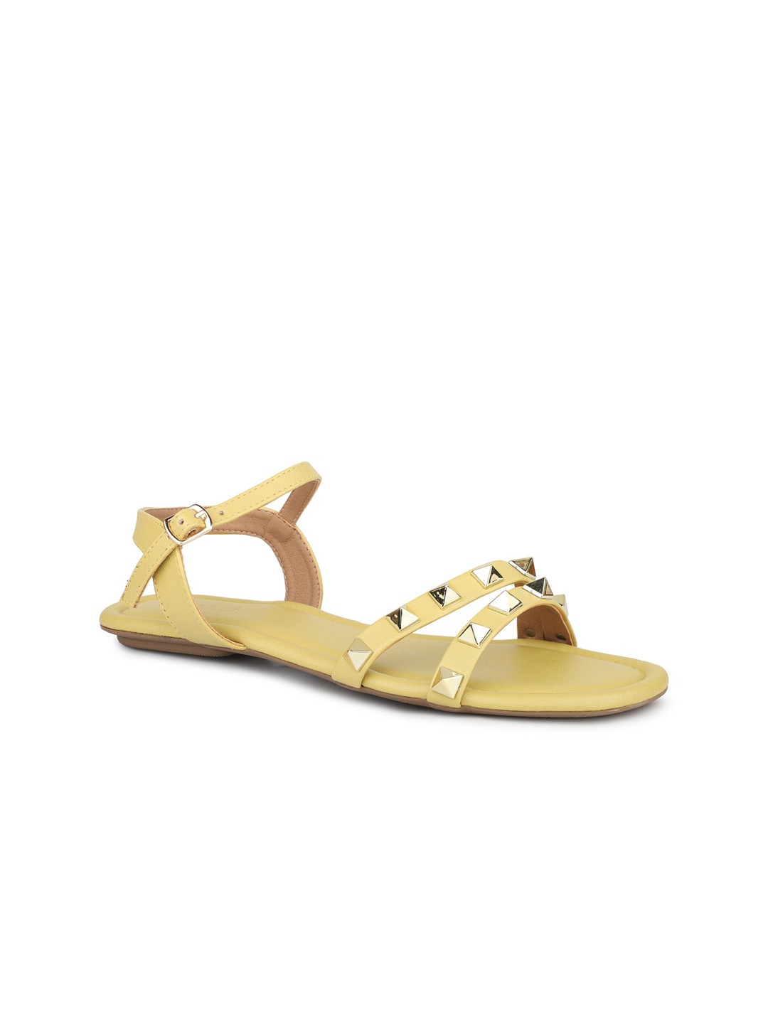 

Inc 5 Embellished Open Toe Flats, Yellow