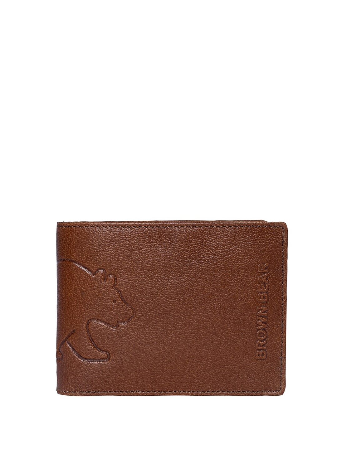 

BROWN BEAR Men Textured Leather Two Fold Wallet