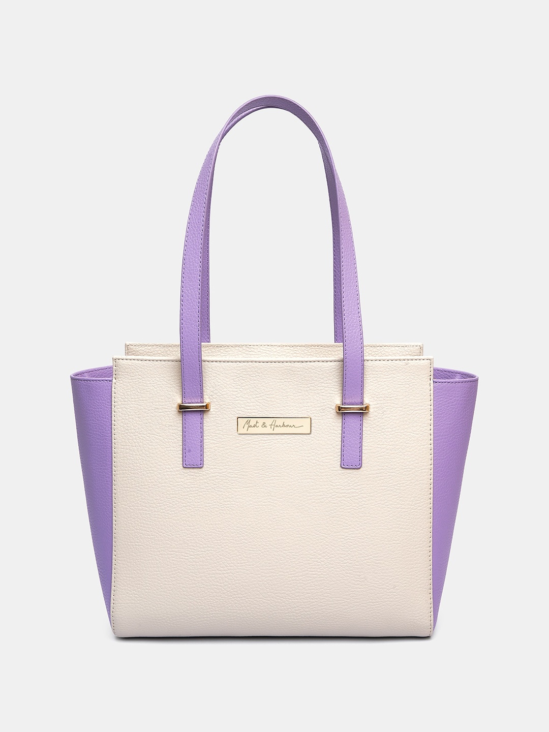 

Mast & Harbour Colourblocked Structured Shoulder Bag, Off white