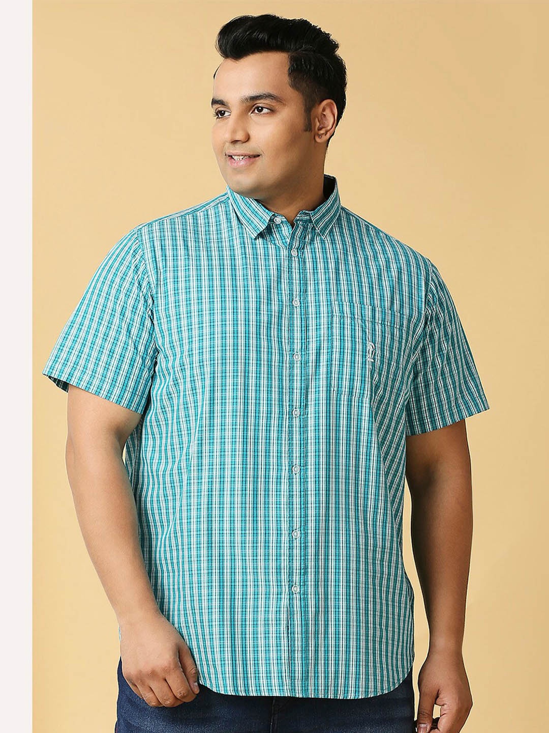 

Thomas Scott Spread Collar Classic Regular Fit Tartan Checked Casual Pure Cotton Shirt, Green