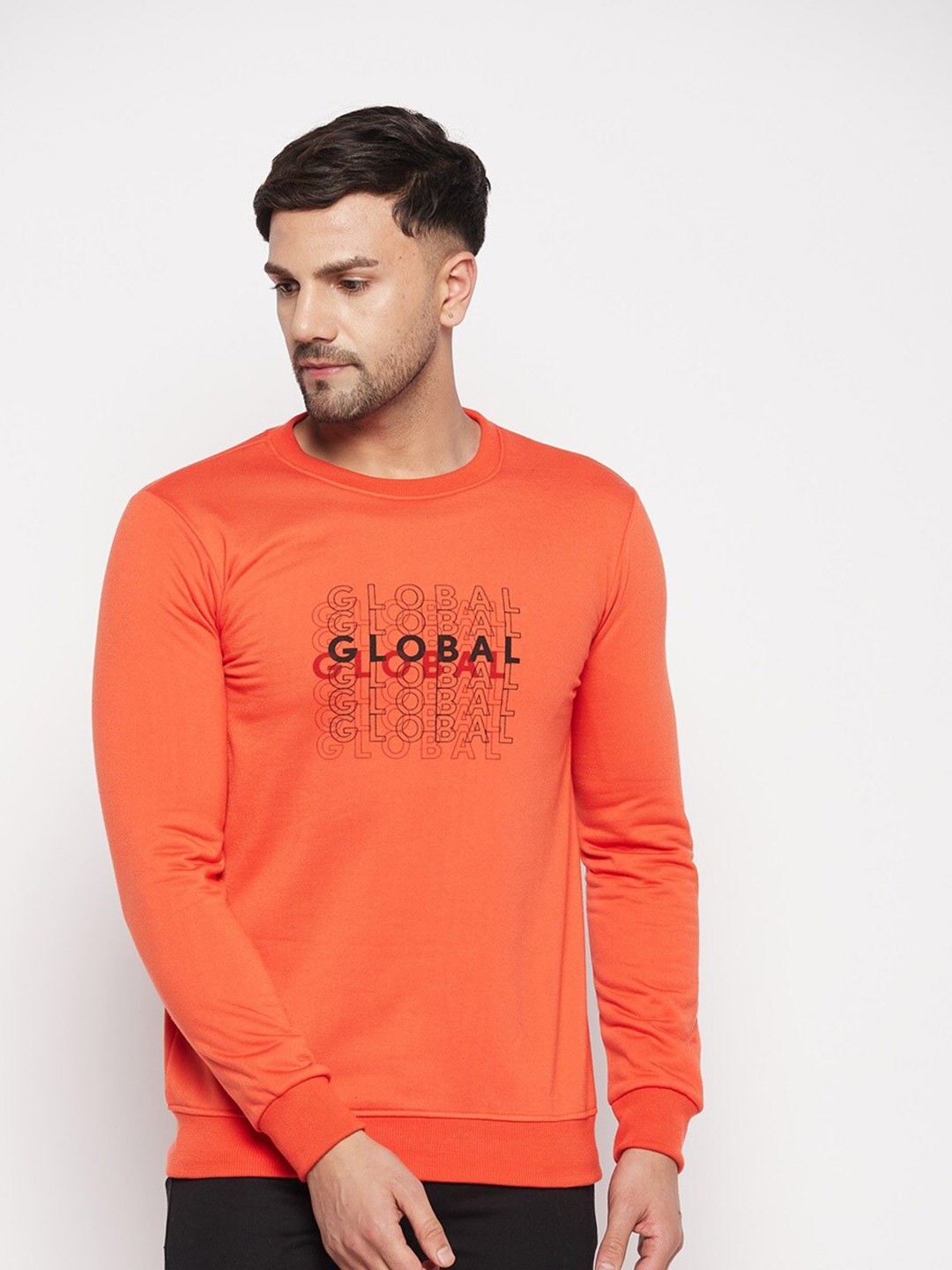 

STROP Typography Printed Cotton Sweatshirt, Orange