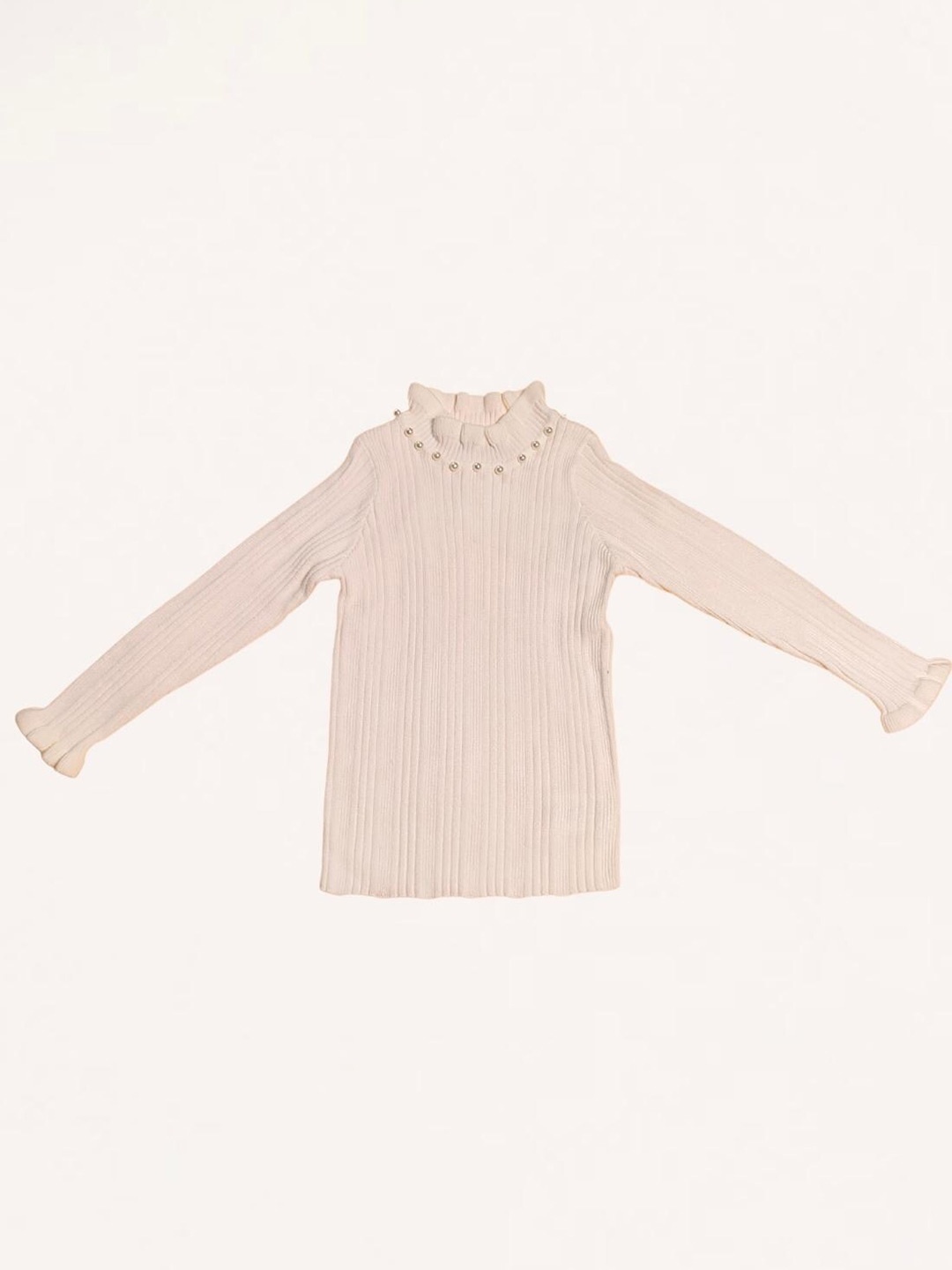 

One Friday Girls High Neck Sweatshirt, White