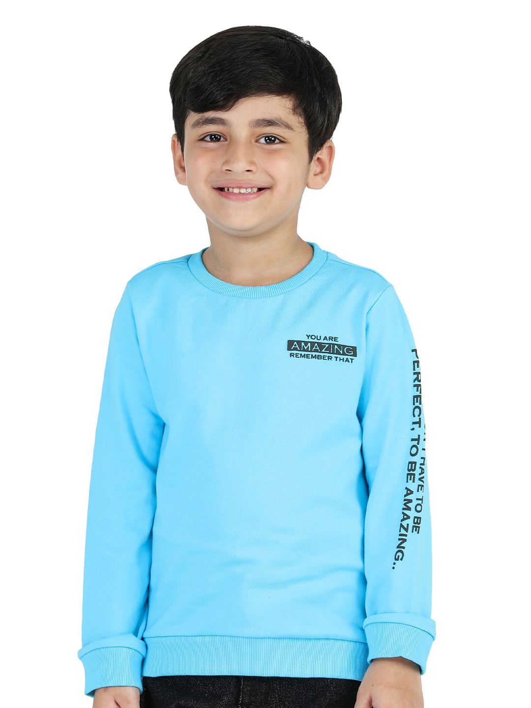 

Purple United Kids Boys Typography Printed Cotton Terry Pullover Sweatshirt, Blue