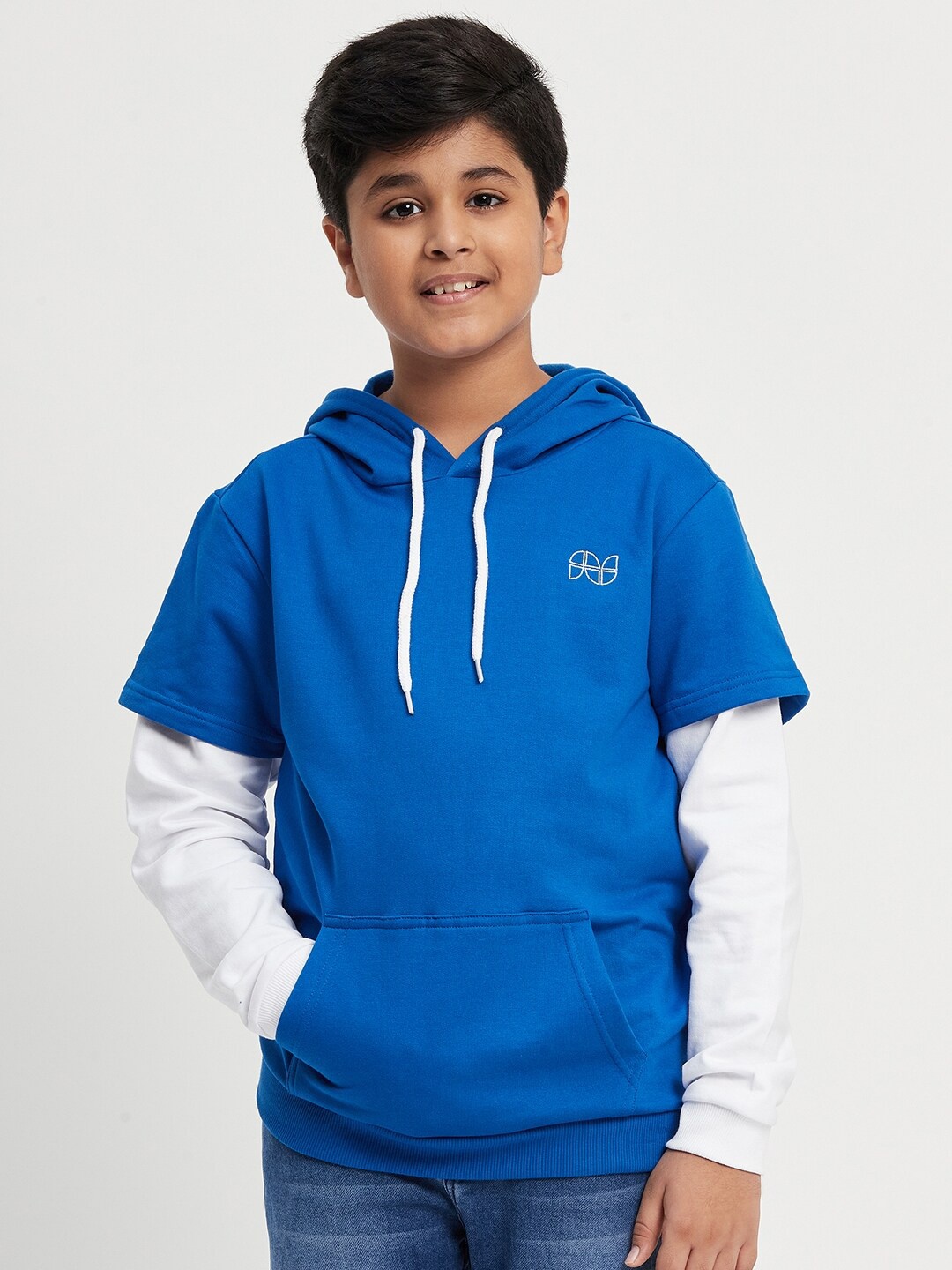 

Purple United Kids Boys Blue Hooded Fleece Pullover Sweatshirt