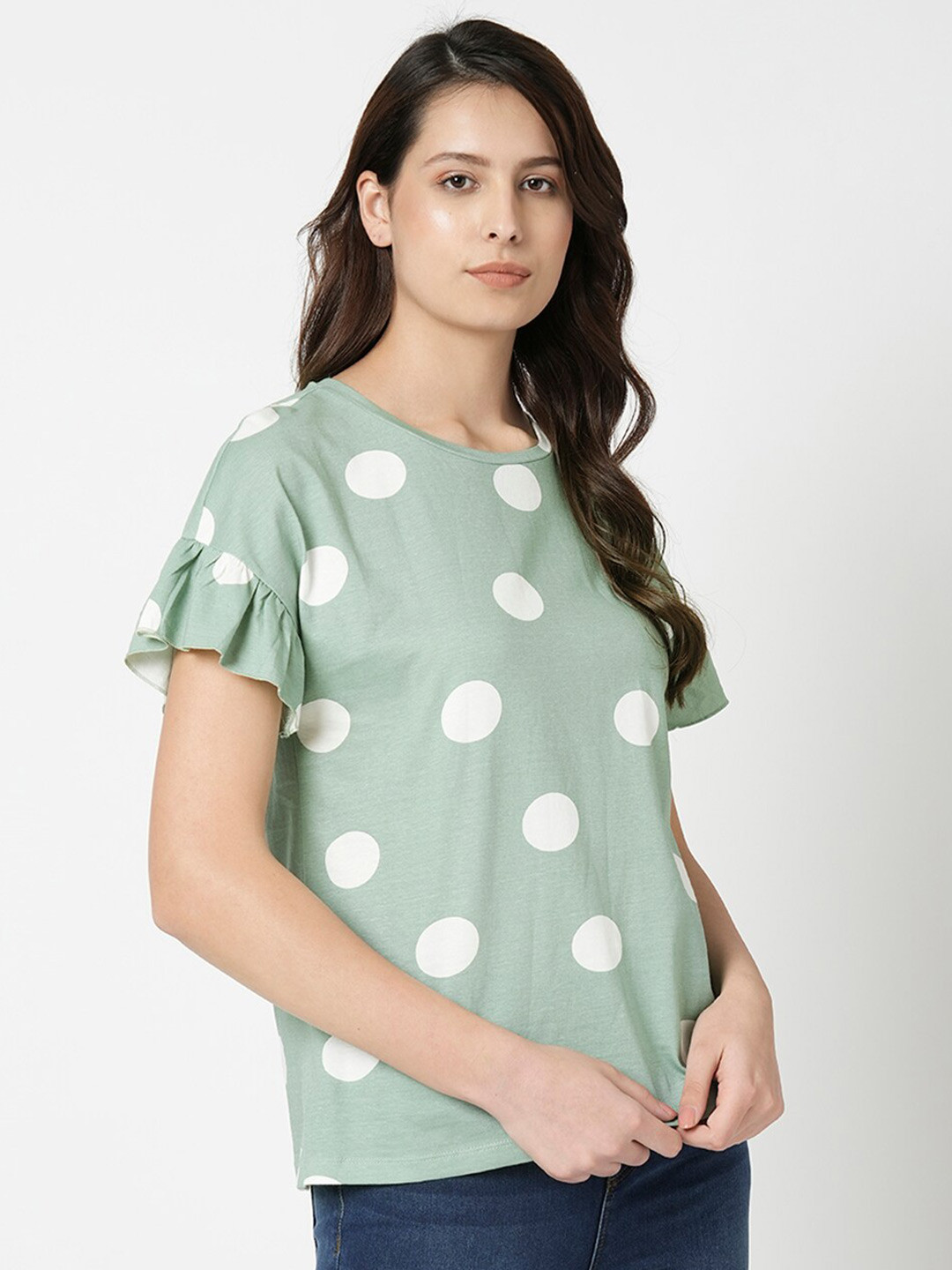 

Vero Moda Geometric Printed Extended Sleeves T-shirt, Green