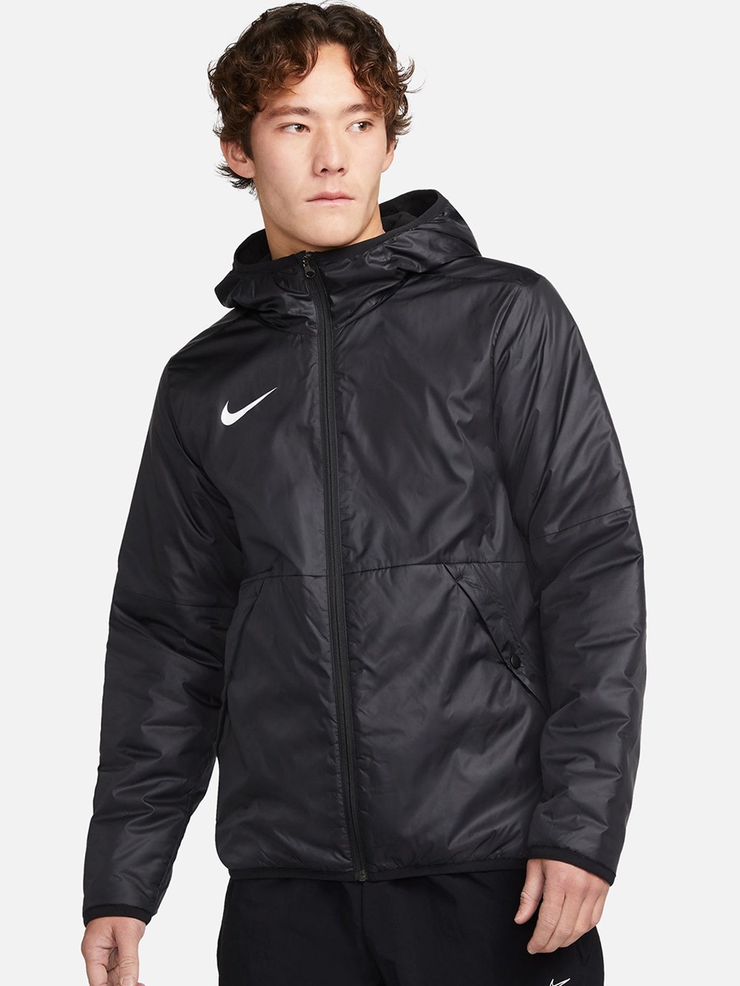 

Nike Therma Repel Park Hooded Collar Sports Jacket, Black
