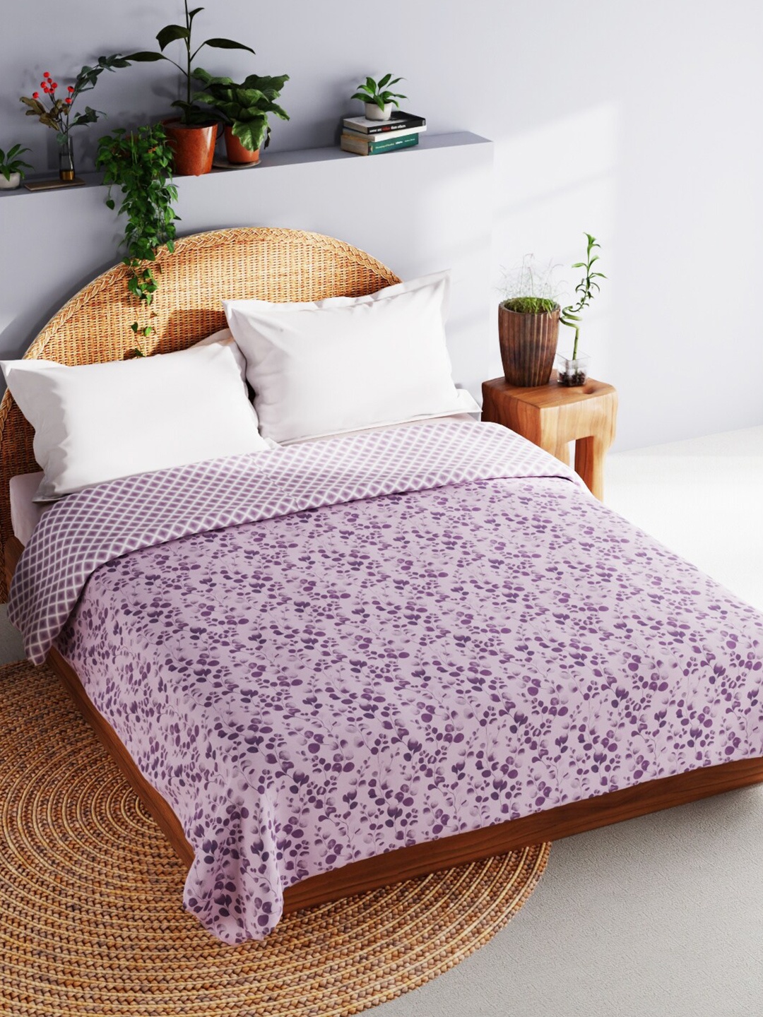 

BIANCA Violet & Pink Ethnic Motifs Cotton AC Room 150 GSM Double Bed Dohar