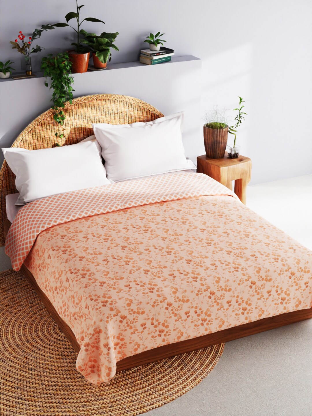 

BIANCA MEZZO Orange Ethnic Motifs Cotton AC Room 150 GSM Double Bed Dohar