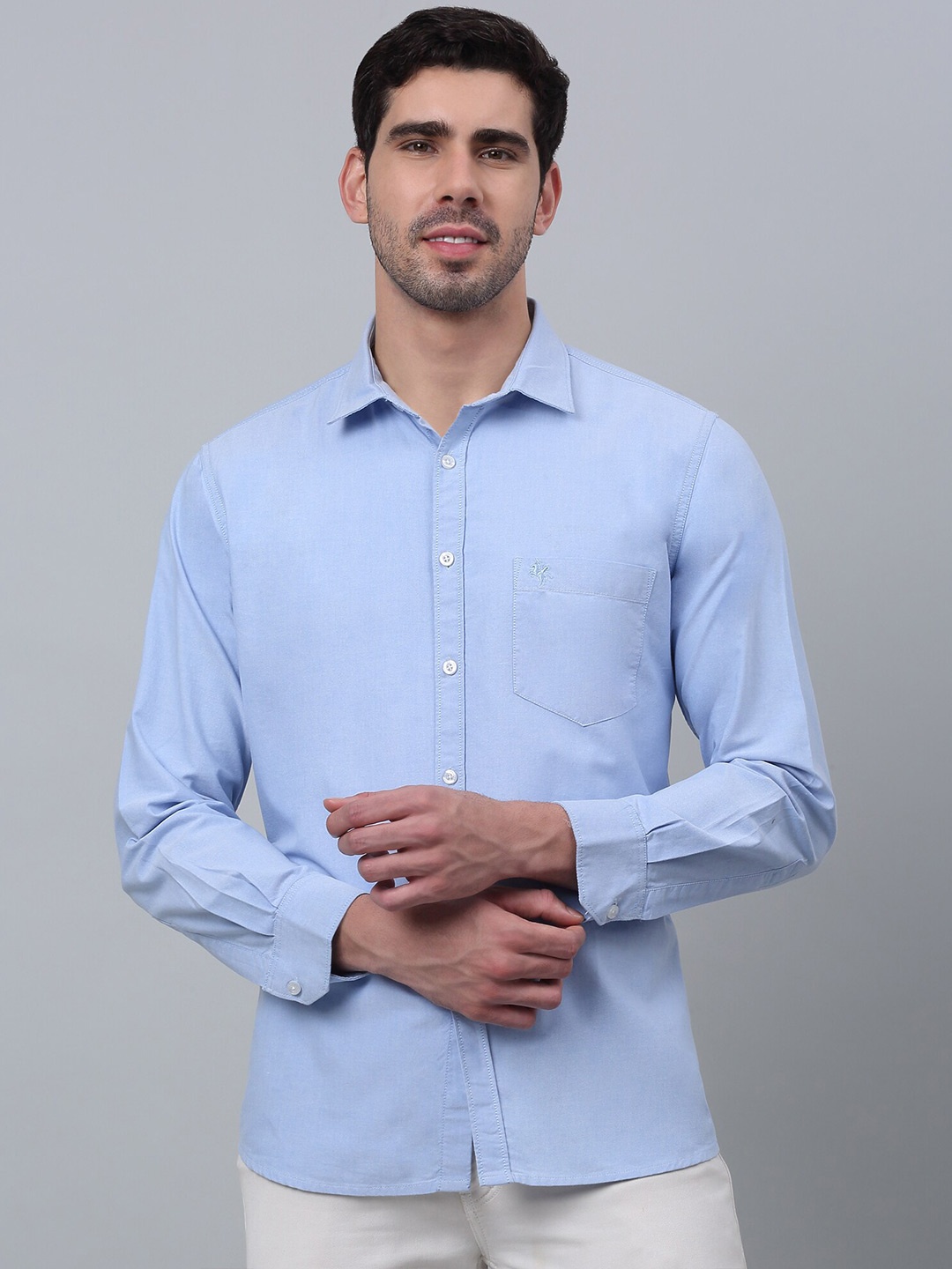

Cantabil Comfort Spread Collar Cotton Casual Shirt, Blue