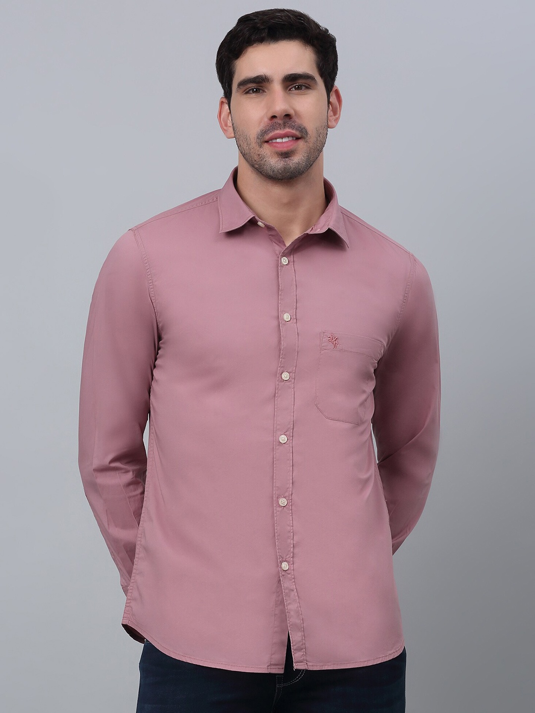 

Cantabil Comfort Spread Collar Long Sleeves Cotton Casual Shirt, Mauve