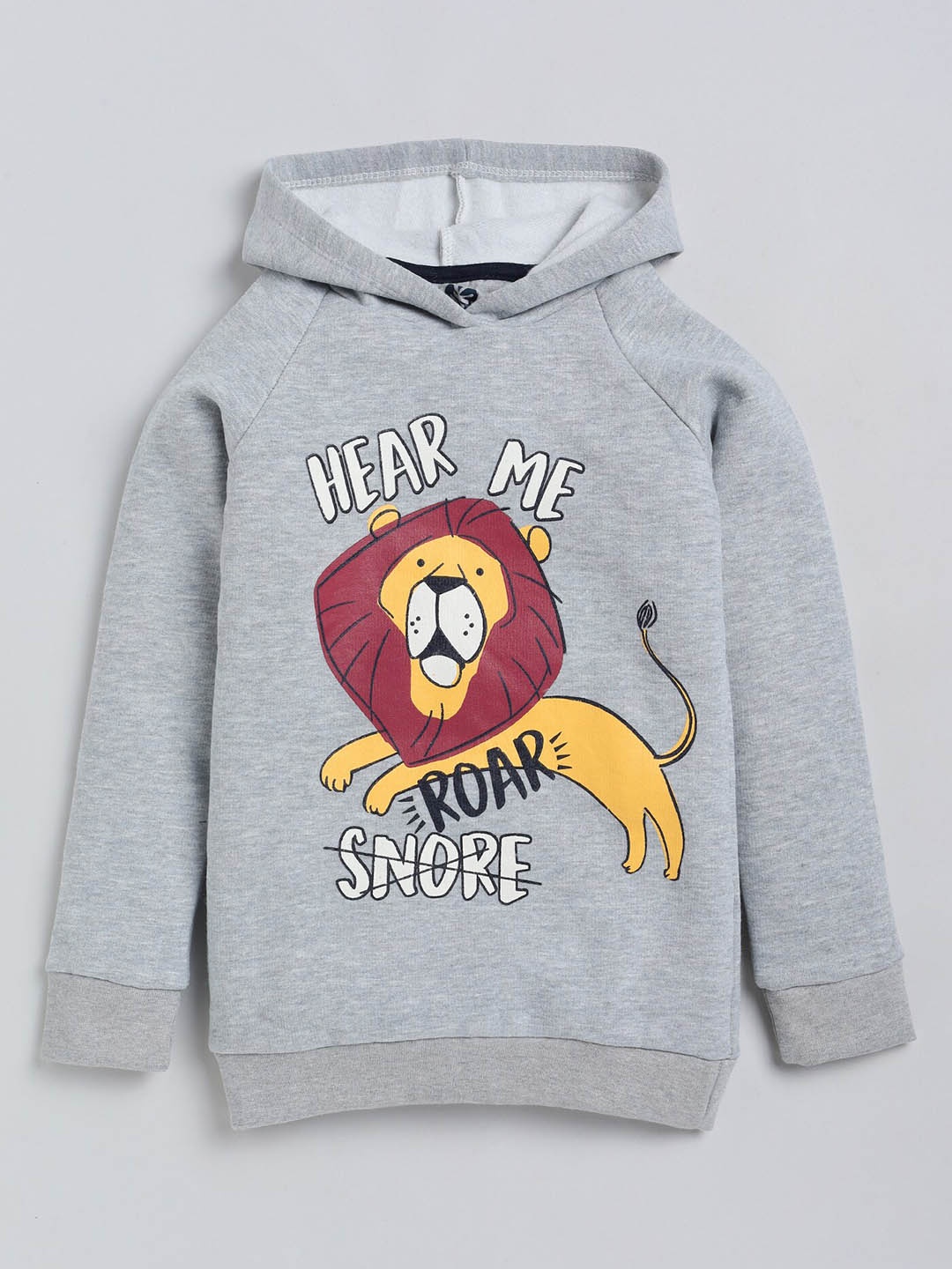 

YK Boys Printed Hooded Cotton Sweatshirt, Grey