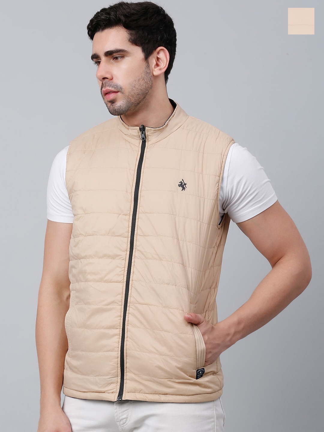 

Cantabil Reversible Sleeveless Puffer Jacket, Beige