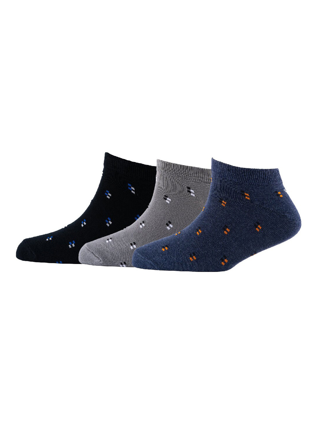 

Cotstyle Men Pack Of 3 Patterned Cotton Ankle Length Socks, Black