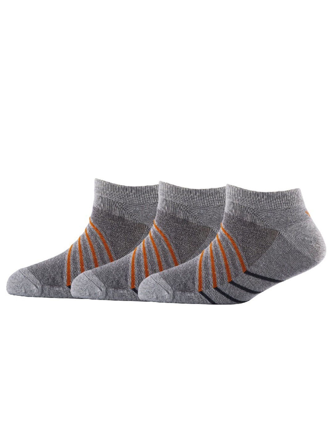 

Cotstyle Men Pack Of 3 Patterned Cotton Ankle Length Socks, Grey