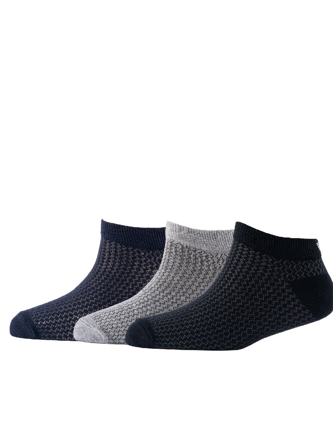 

Cotstyle Men Pack Of 3 Patterned Ankle Length Socks, Blue