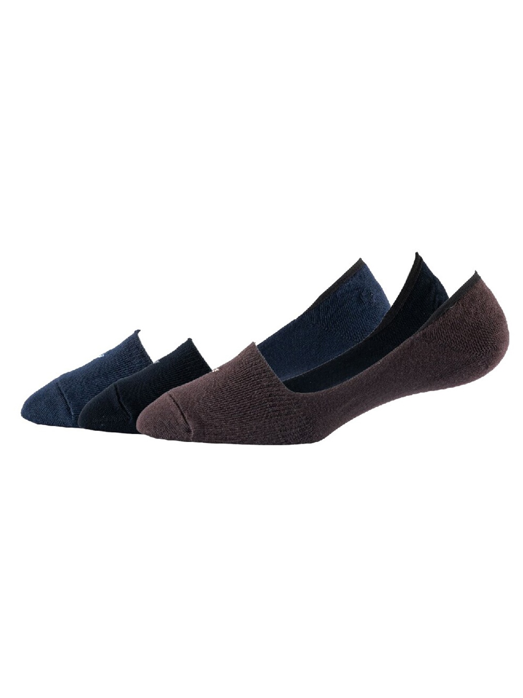 

Cotstyle Men Pack Of 3 Patterned Cotton Shoe Liners, Navy blue