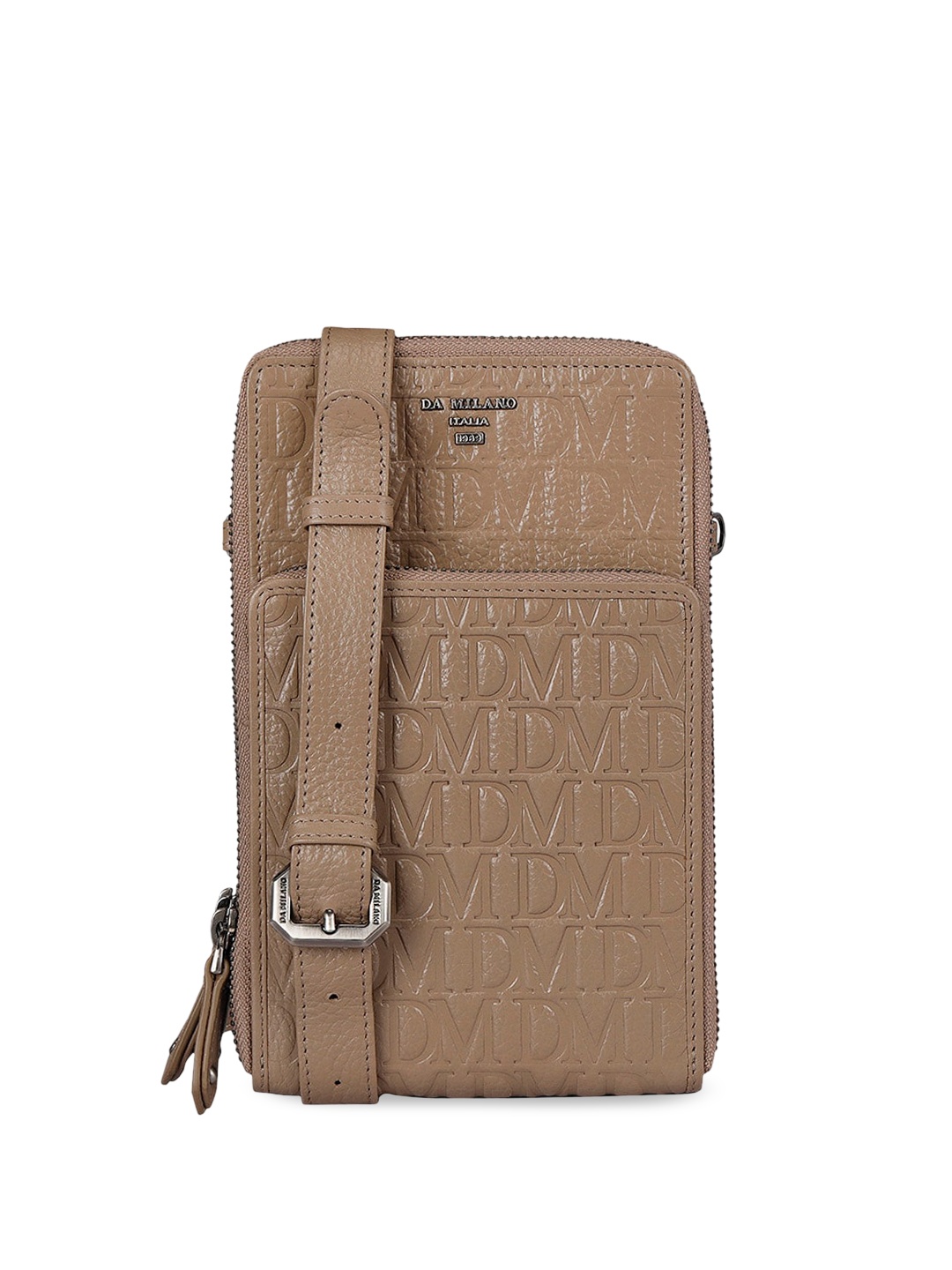 

Da Milano Leather Sling Bag, Grey
