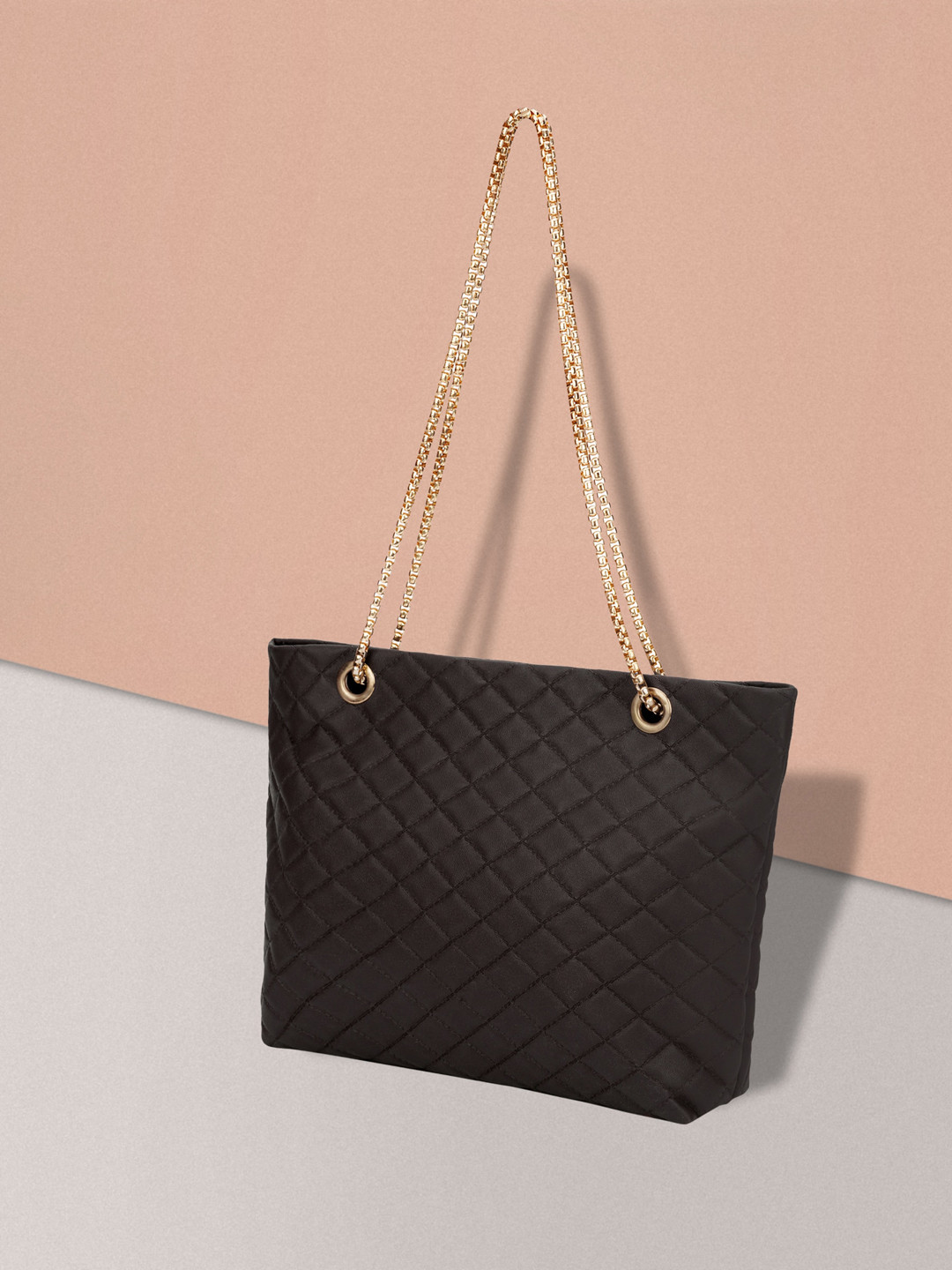 

OsaiZ Textured Structured Shoulder Bag, Brown