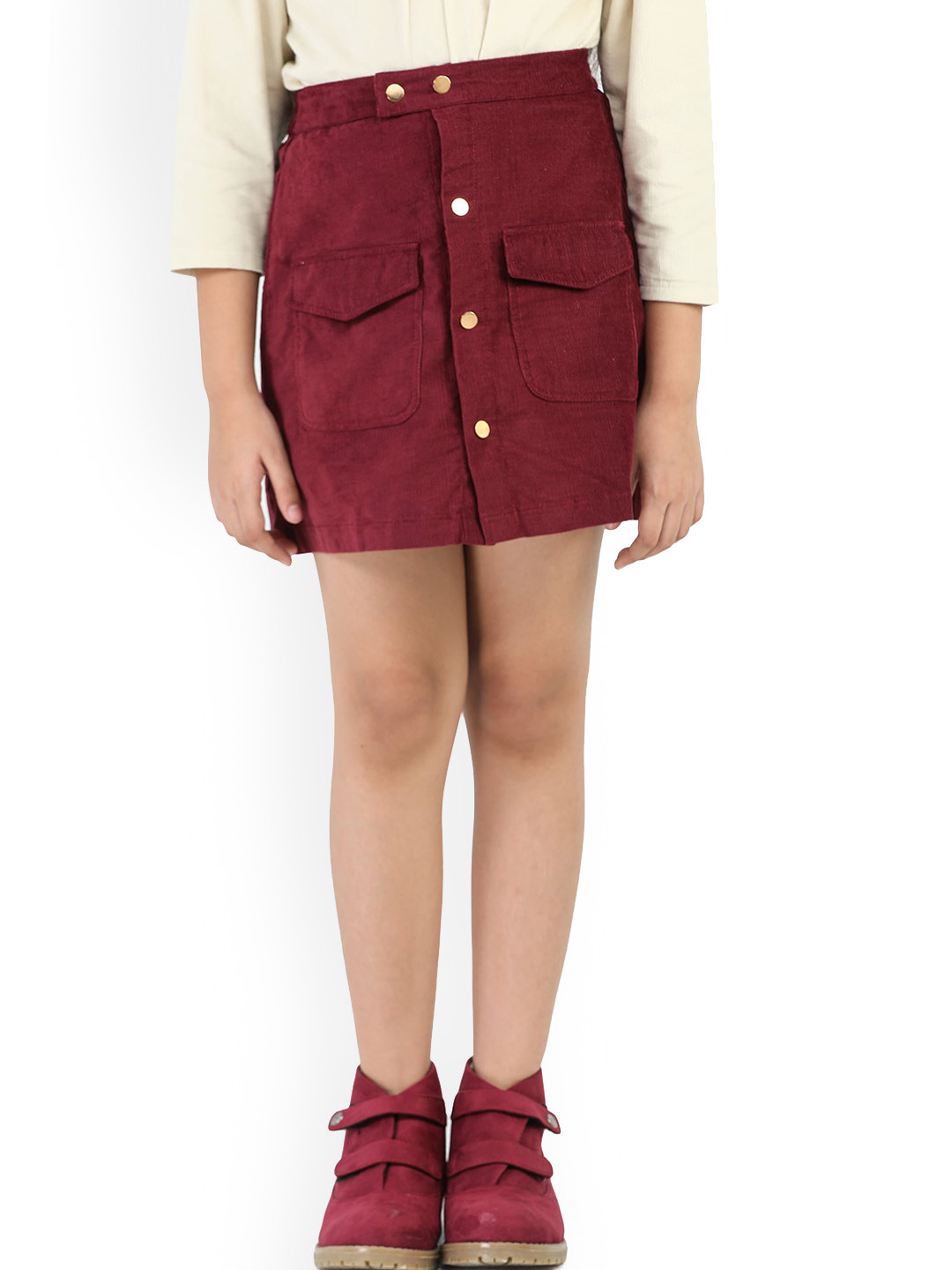 

Purple United Kids Girls Pure Cotton Corduroy Straight Skirt, Burgundy