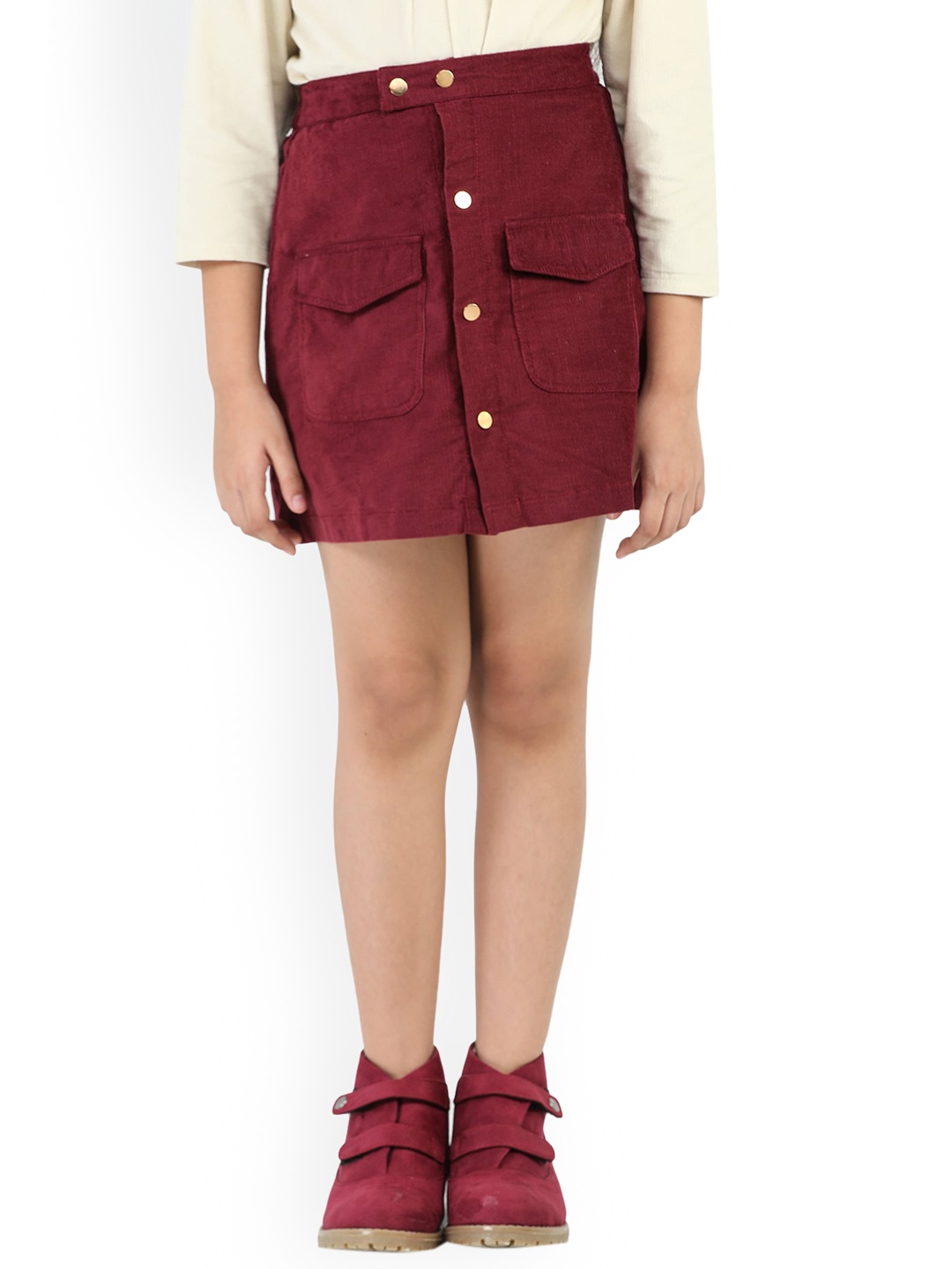 

Purple United Kids Girls Pure Cotton Corduroy Straight Skirt, Burgundy