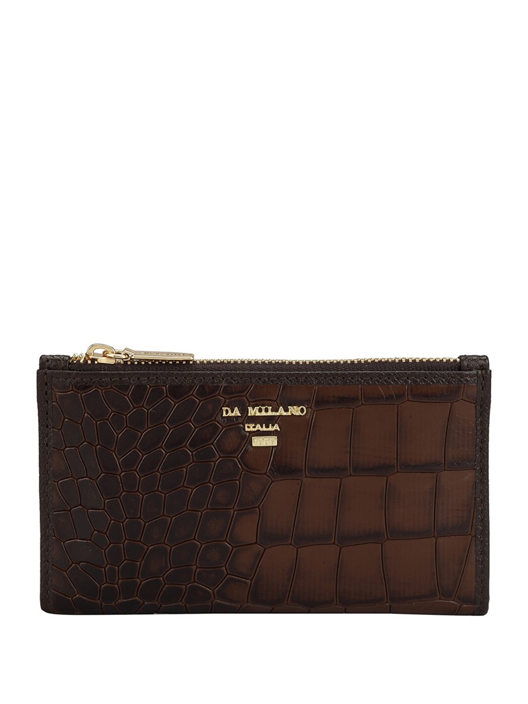 

Da Milano Unisex Leather Textured Wallets, Brown