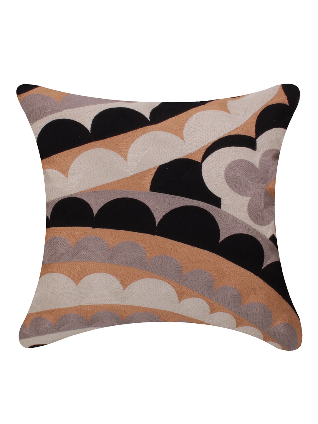 

CASMIR Black & Grey Abstract Cotton Square Cushion Cover