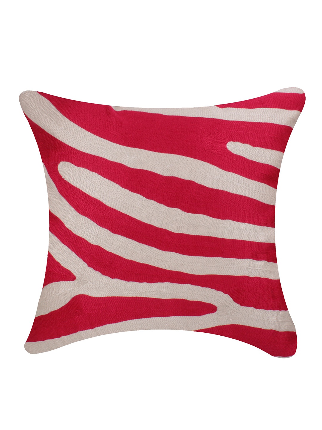 

CASMIR Red & Beige Striped Square Cushion Covers