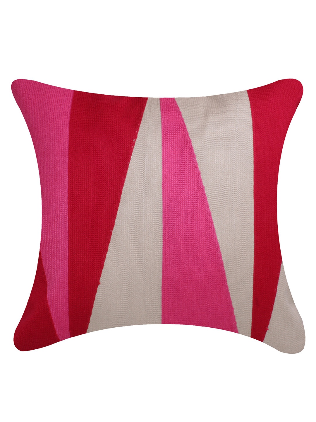 

CASMIR Pink & Red Abstract Square Cushion Cover